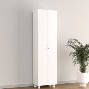 ארון איחסון 2 דלתות כולל 7 מדפים 6101 דגם איירין - צבע לבן