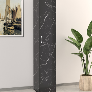 ארון דלת אחת 6100BK דגם יהלי - צבע שחור שיש